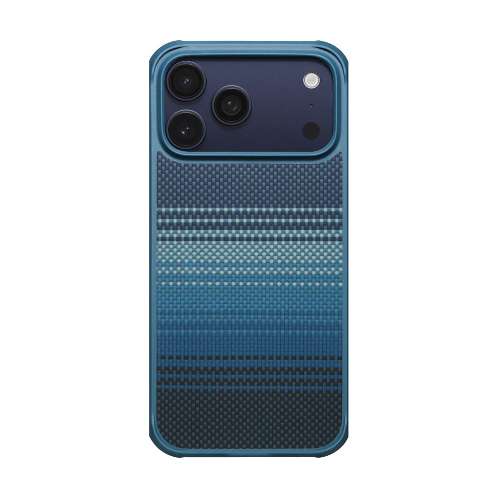 Apple iPhone 17 Pro Max Kılıf M-safe Şarj Özellikli Pitaka Tactile Woven Sunset-Moonrise Aramid Pro Guard Serisi Kapak