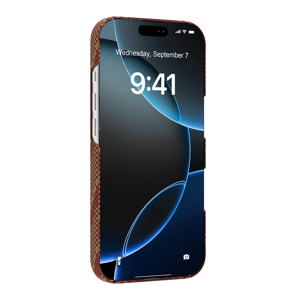 Apple iPhone 17 Pro Max Kılıf M-safe Şarj Özellikli Raptic Aramid Skin Bionic Serisi Kapak Kırmızı