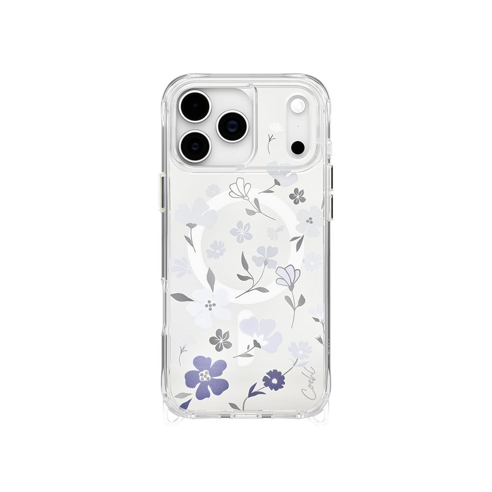 Apple iPhone 17 Pro Max Kılıf M-safe Şarj Özellikli Şeffaf Arka Yüzey Çiçekli Coehl Amara Kapak