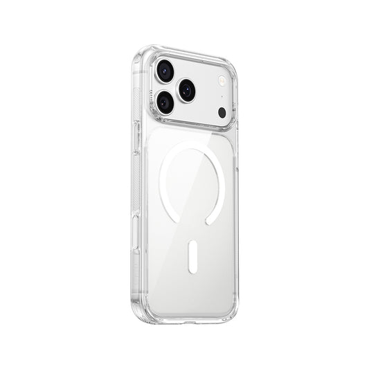 Apple iPhone 17 Pro Max Kılıf M-safe Şarj Özellikli Wiwu CS-202 Crystal Shield Pro Serisi Anti Yellowing Sert PC Kapak