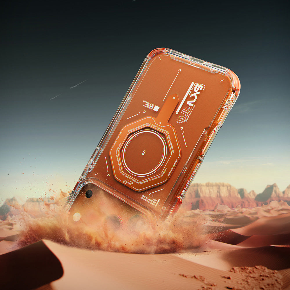 Apple iPhone 17 Pro Max Kılıf SkinArma M-safe Şarj Özellikli Airbag Tasarımlı Magma Kapak Turuncu