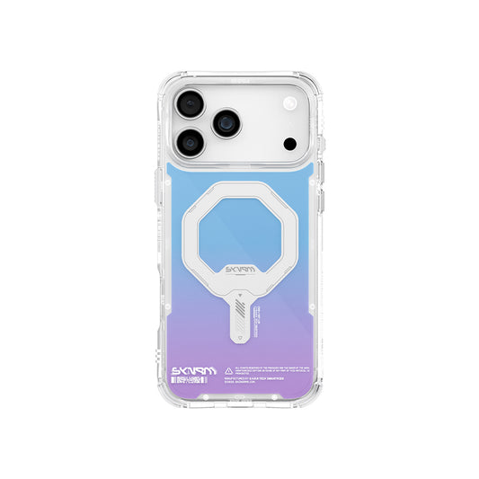 Apple iPhone 17 Pro Max Kılıf Skinarma M-Safe Şarj Özellikli IML Baskılı Holografik MYST Kapak