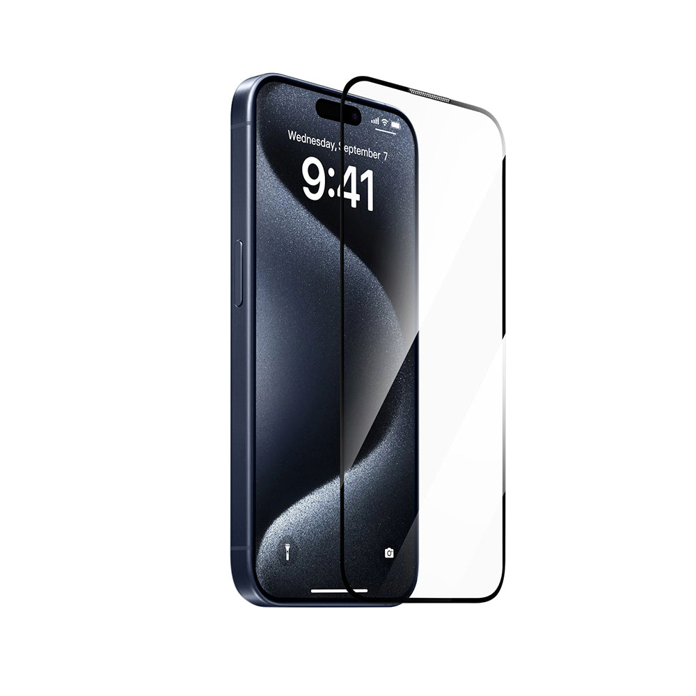 Apple iPhone 17 Pro Wiwu SQ-008 Oleofobik Easy Install Darbeye Karşı Dayanıklı Temperli Cam Ekran Koruyucu + Kolay Uygulama Aparatlı Şeffaf