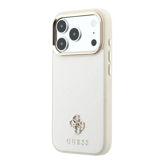 Apple iPhone 18 Pro Max Kılıf Guess Orjinal Lisanslı M-safe Şarj Özellikli Klasik Yazı ve 4G Logolu PU Deri Saffiano Kapak