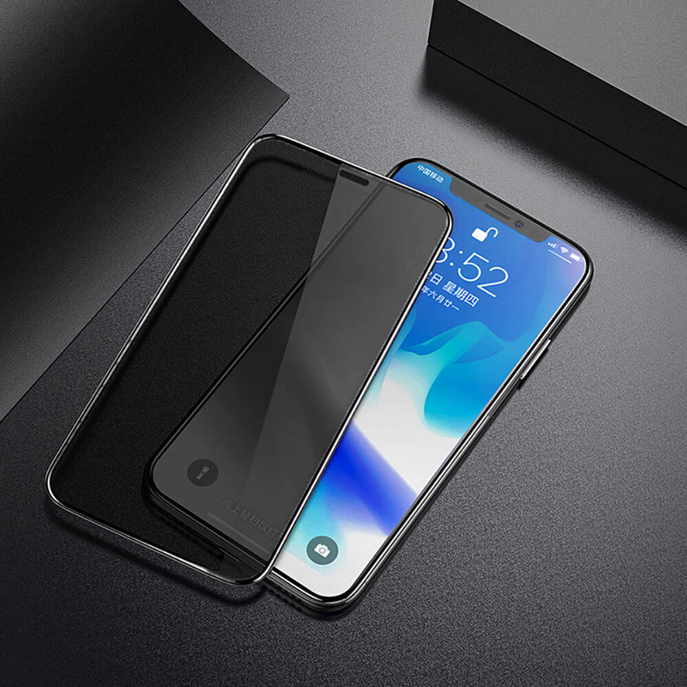 iPhone XR 6.1 Hidrofobik Ve Oleofobik Özellikli Benks Privacy Air Shield Ekran Koruyucu 10'lu Paket Şeffaf