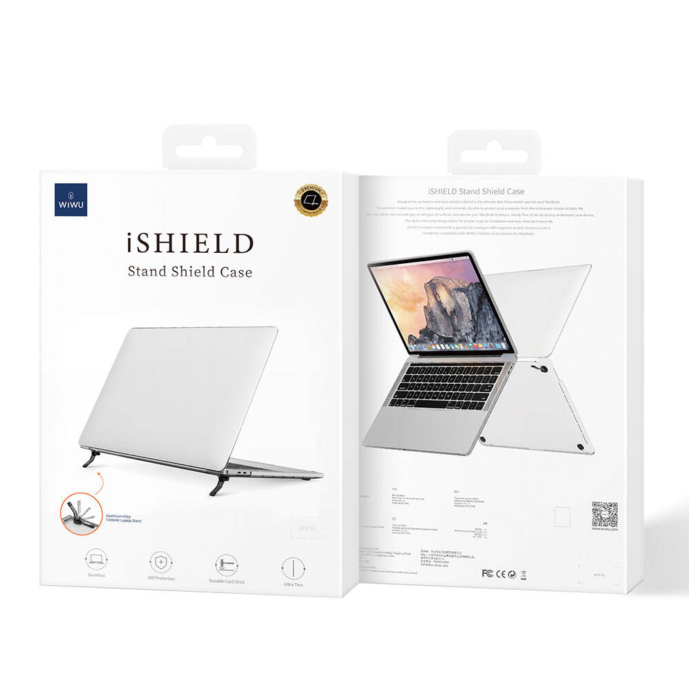 Macbook 13.3" Pro 2020 Wiwu Macbook iShield Standlı Shield Kılıf Beyaz