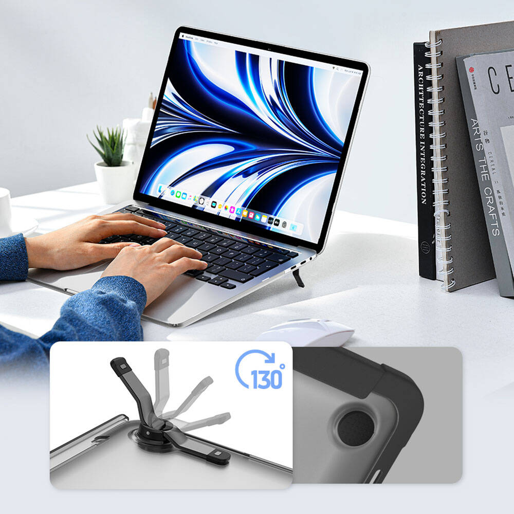 Macbook 13.3" Pro 2020 Wiwu Macbook iShield Standlı Shield Kılıf Beyaz