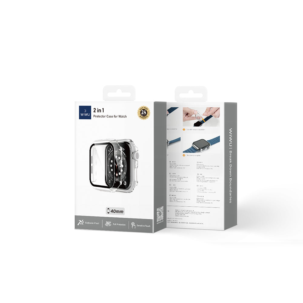 Apple Watch 10 42mm Wiwu JD-108 Kasa Koruyucu + HD Ekran Koruyucu Film Şeffaf