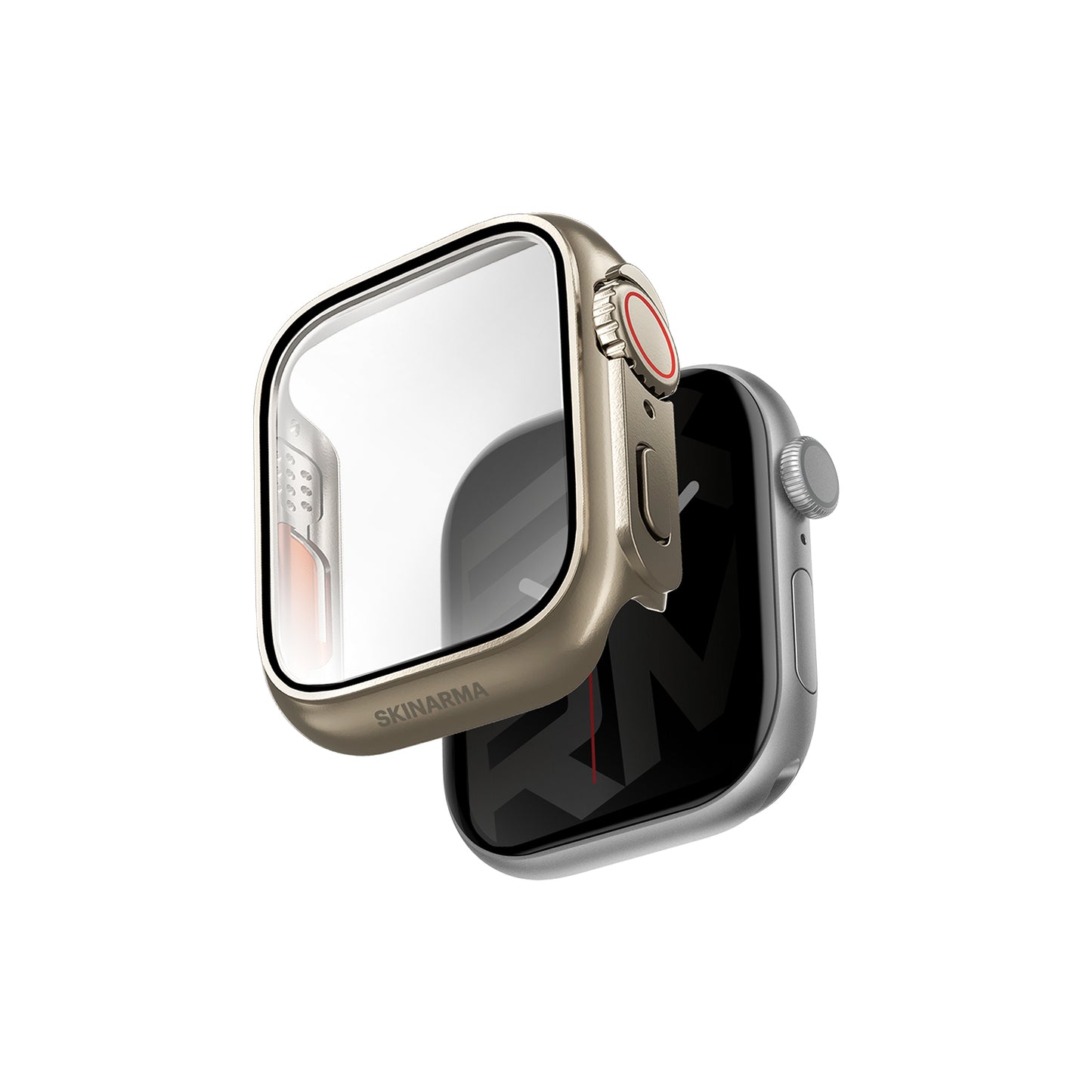Apple Watch 42mm Skinarma Gado Pro Dijital Taç Korumalı Kasa ve Ekran Koruyucu Siyah