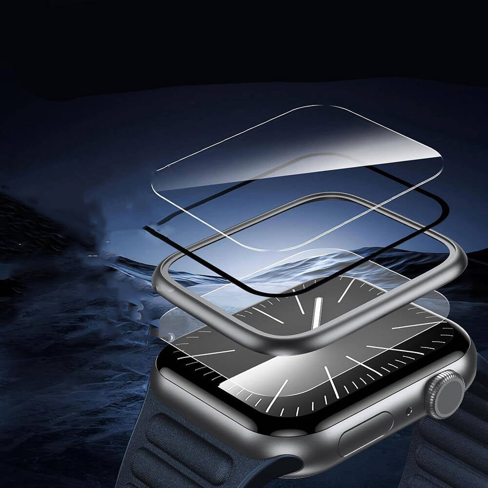 Watch 44mm Wiwu Wi-JD106 Easy Install Akıllı Saat Temperli Cam Ekran Koruyucu Siyah