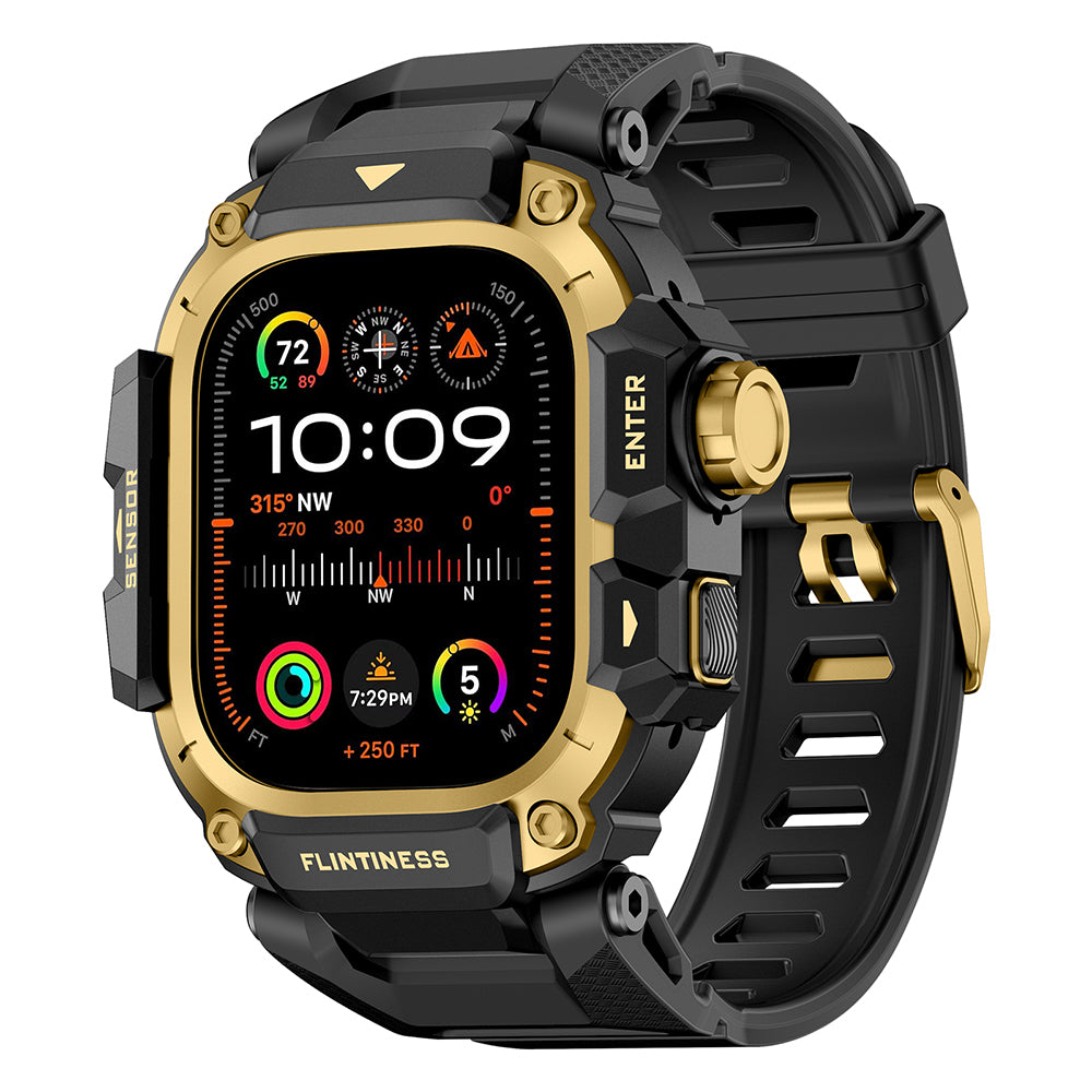 Apple Watch Ultra 49mm Mohseven iWatch Punk Fortress Serisi Kasa Koruyuculu Silikon Kordon