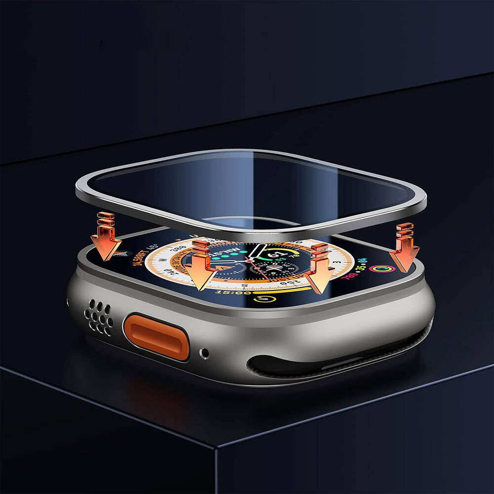 Watch Ultra 49mm Wiwu Wi-JD106 Easy Install Akıllı Saat Temperli Cam Ekran Koruyucu Siyah