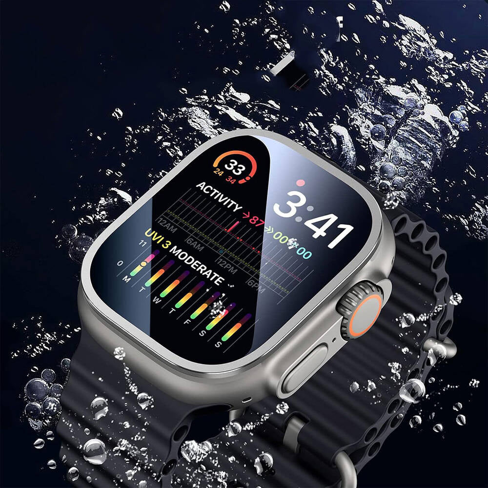 Watch Ultra 49mm Wiwu Wi-JD106 Easy Install Akıllı Saat Temperli Cam Ekran Koruyucu Siyah