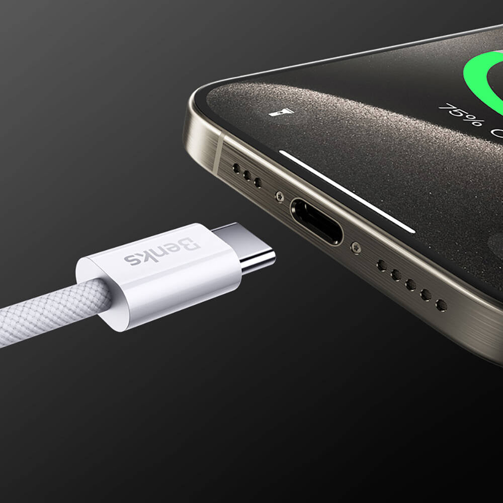 Benks D46 Type-C to Type-C PD 3.0 Örgülü Şarj ve Data Kablosu 60W 2 Metre Siyah