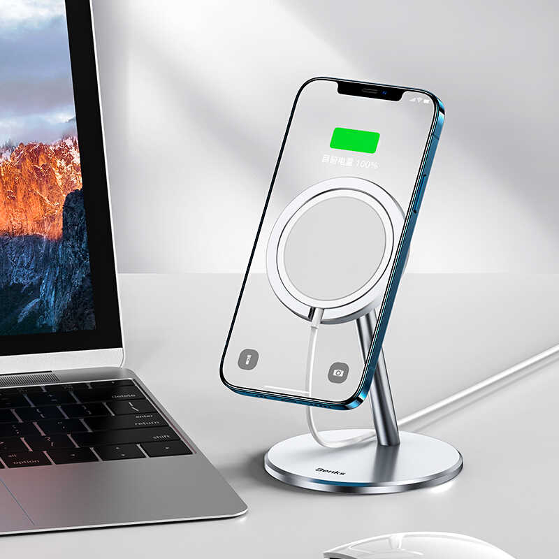 Benks L37 Magsafe Şarj Standı Gümüş
