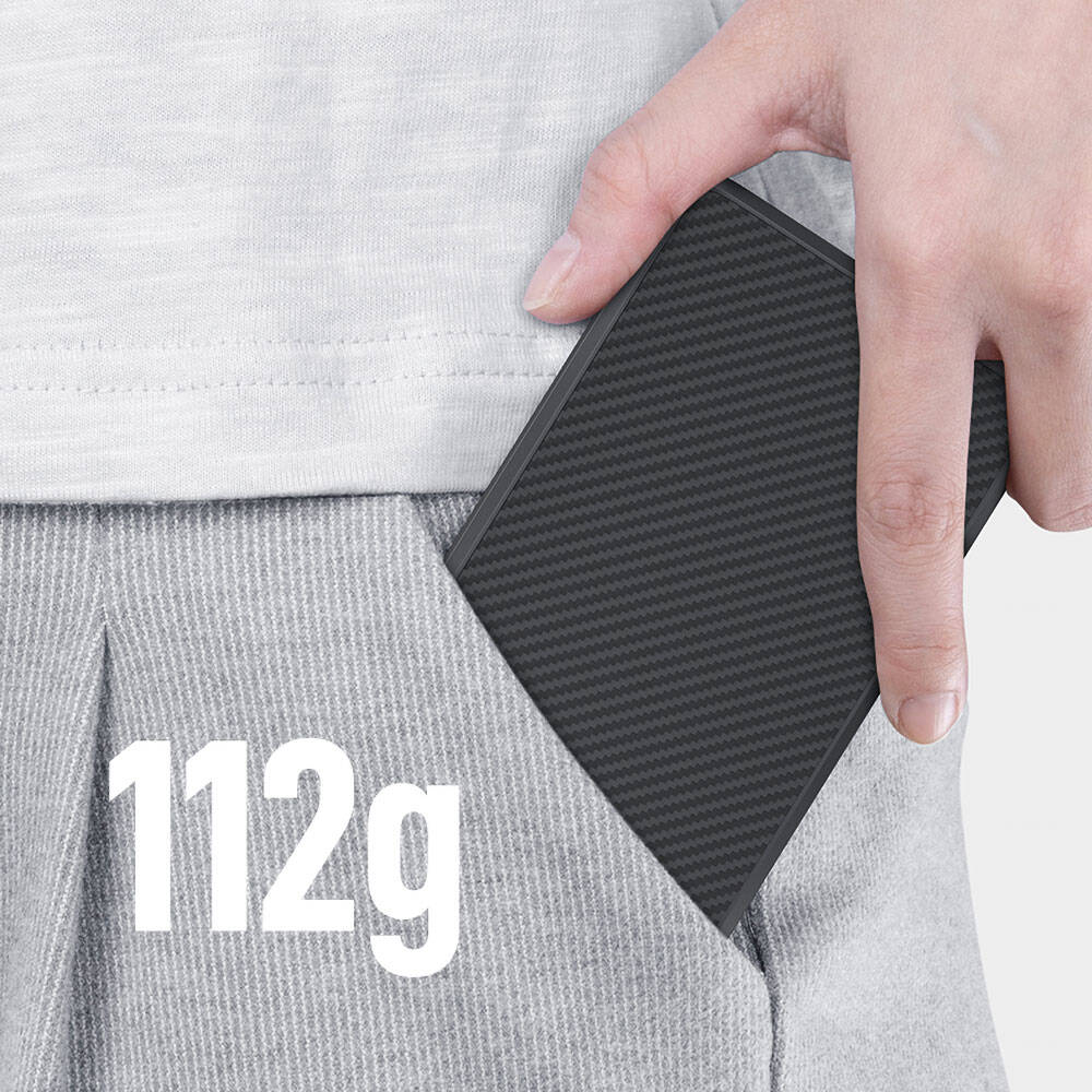 Benks MP15 ArmorGo Magsafe Şarj Özellikli Ultra İnce 600D Aramid Fiber Powerbank 15W 5000mAh Siyah