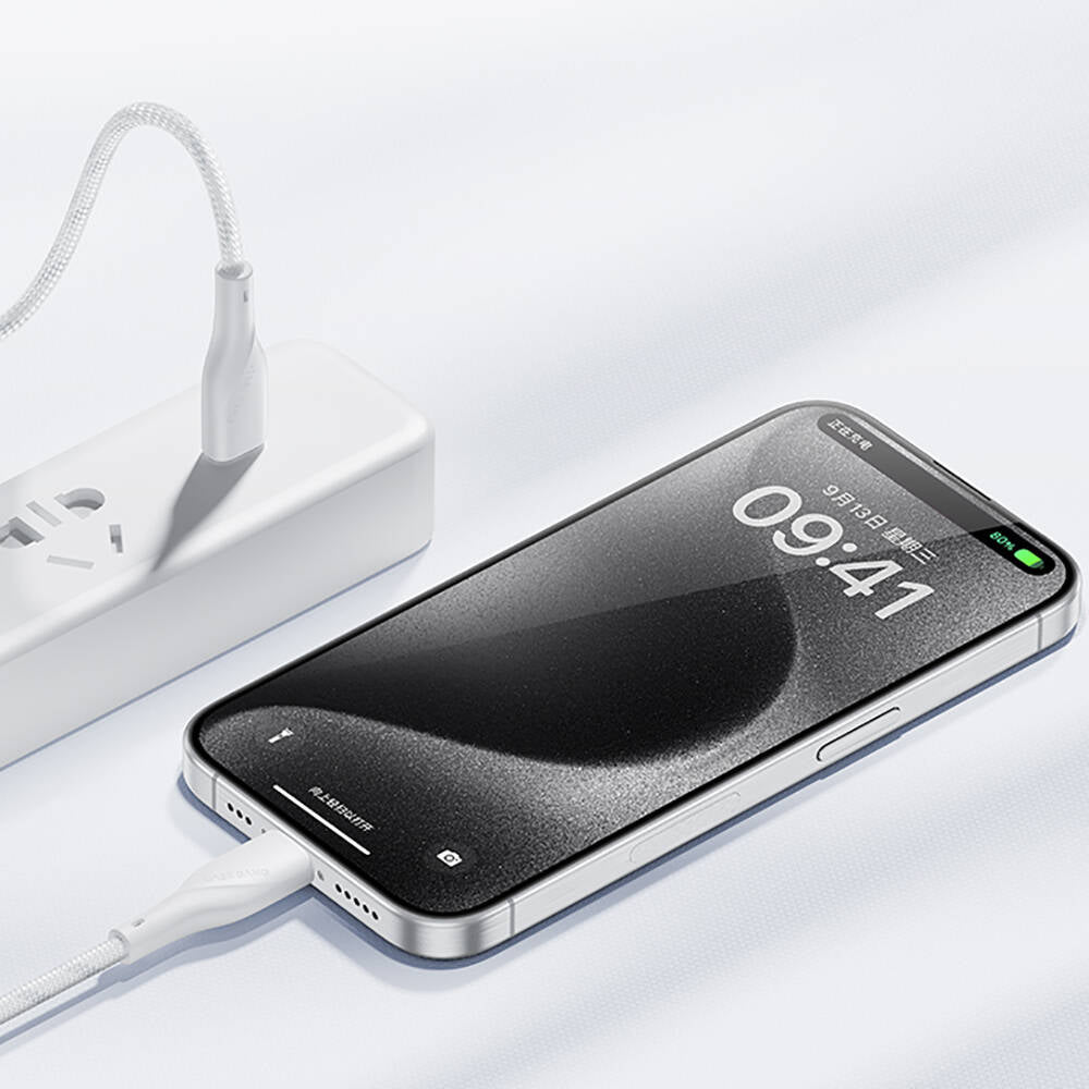 Casebang Type-C To Lightning Hızlı Şarj Özellikli Örgülü 27W PD Kablo 2m Siyah