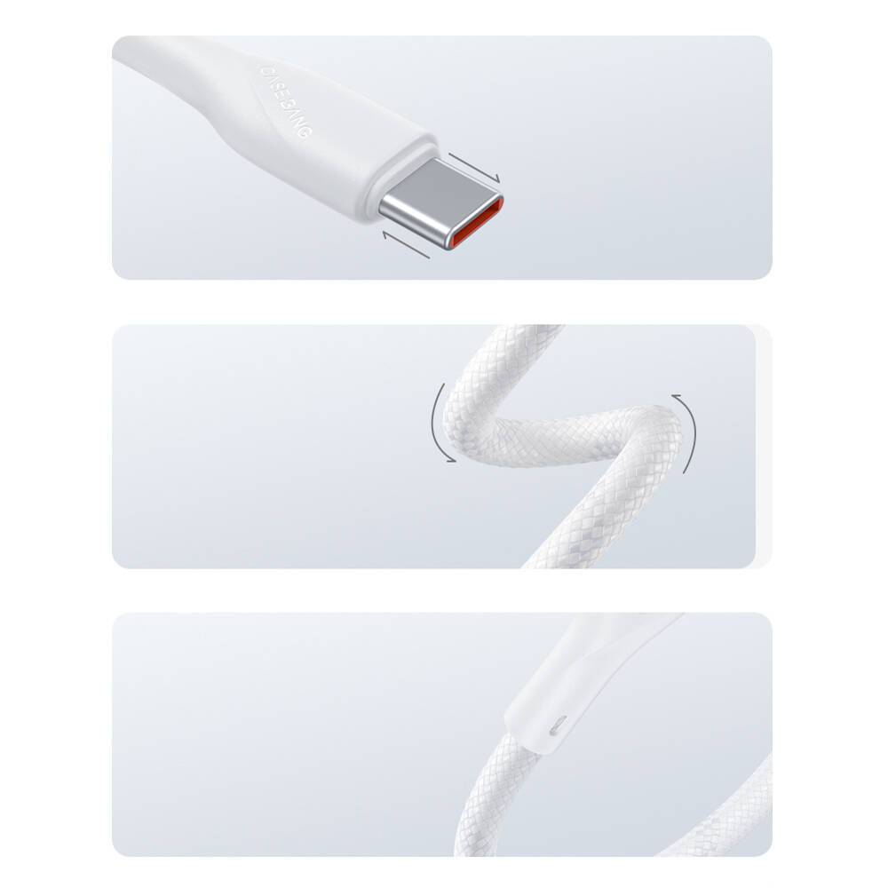 Casebang Type-C To Type-C Hızlı Şarj Özellikli Örgülü 60W PD Kablo 1m Beyaz