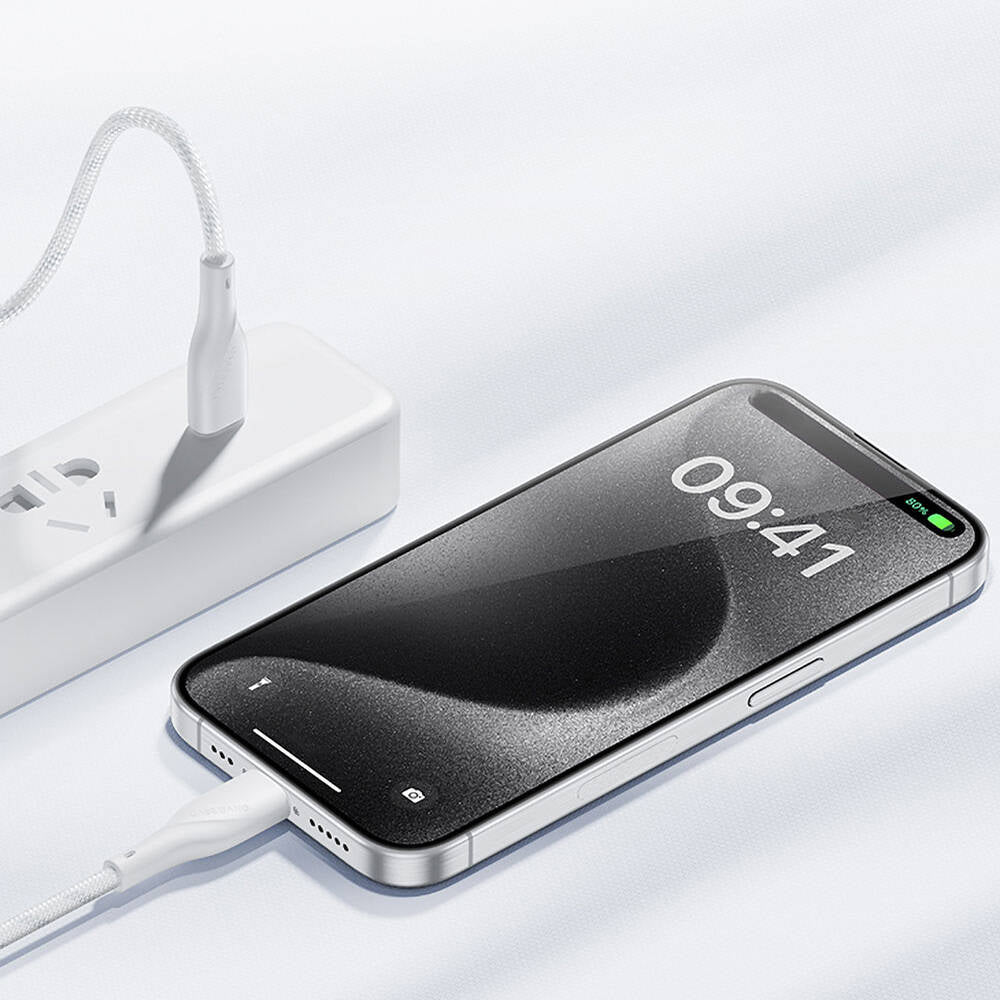 Casebang Type-C To Type-C Hızlı Şarj Özellikli Örgülü 60W PD Kablo 1m Beyaz