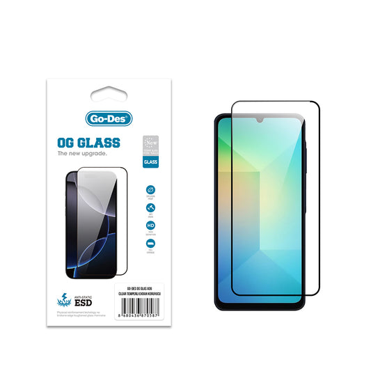 Galaxy A06 Go Des OG Glass Antistatik Temperli Cam Ekran Koruyucu Şeffaf