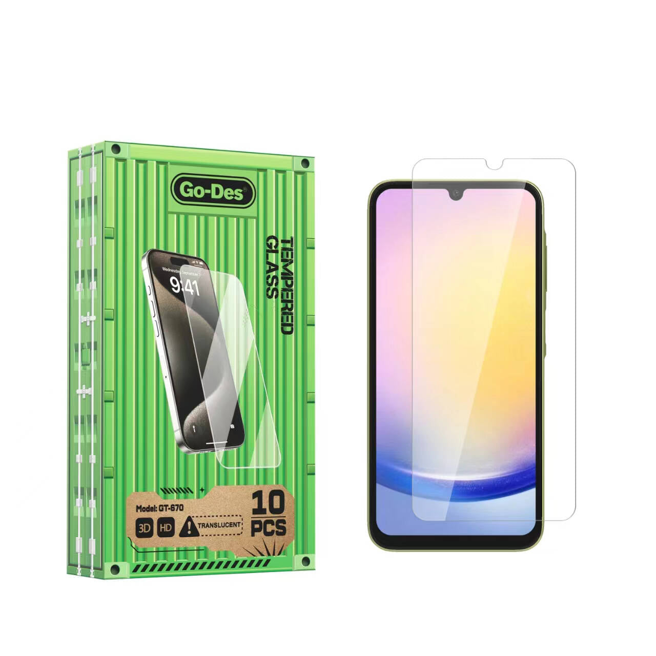 Galaxy A25 Go Des Parmak İzi Bırakmayan 9H Oleofobik Bom Glass Ekran Koruyucu 10'lu Paket Renksiz