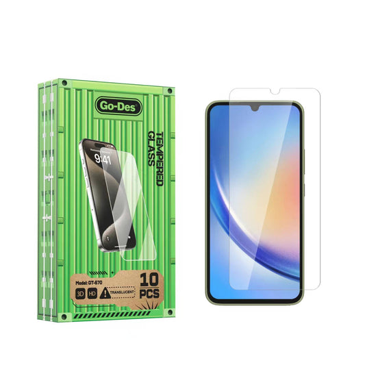 Galaxy A34 Go Des Parmak İzi Bırakmayan 9H Oleofobik Bom Glass Ekran Koruyucu 10'lu Paket Renksiz