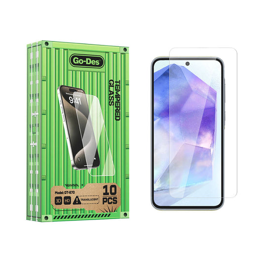 Galaxy A55 Go Des Parmak İzi Bırakmayan 9H Oleofobik Bom Glass Ekran Koruyucu 10'lu Paket Şeffaf
