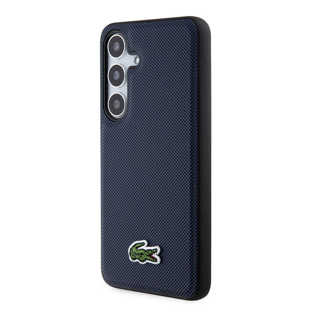 Galaxy S24 Kılıf Lacoste Orjinal Lisanslı PU Pike Desenli Arka Yüzey İkonik Timsah Dokuma Logolu Kılıf Yeşil