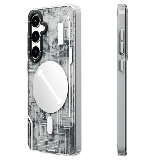 Galaxy S24 Kılıf Magsafe Şarj Özellikli YoungKit Technology Serisi Kılıf Beyaz
