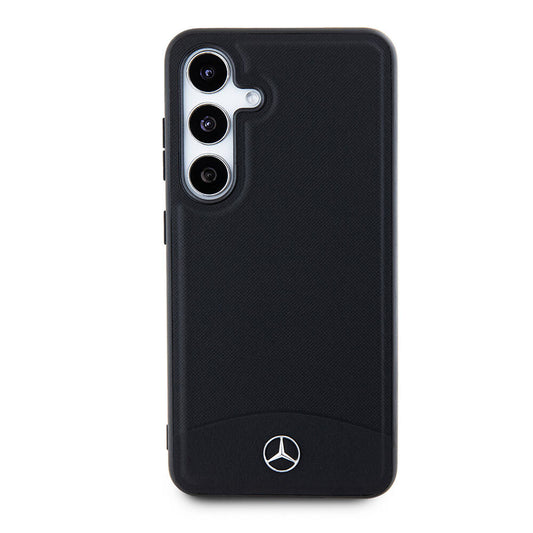 Galaxy S24 Kılıf Mercedes Benz Orjinal Lisanslı Magsafe Şarj Özellikli Deri Dokumalı Sade Kılıf Siyah