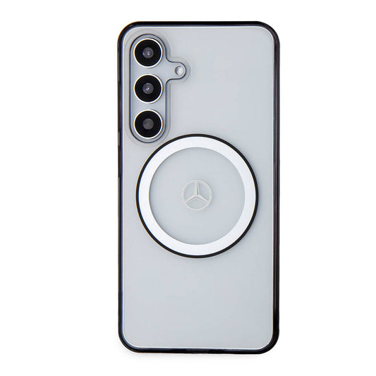 Galaxy S24 Kılıf Mercedes Benz Orjinal Lisanslı M-safe Şarj Özellikli PC TPU Transparan Black Ring Kapak