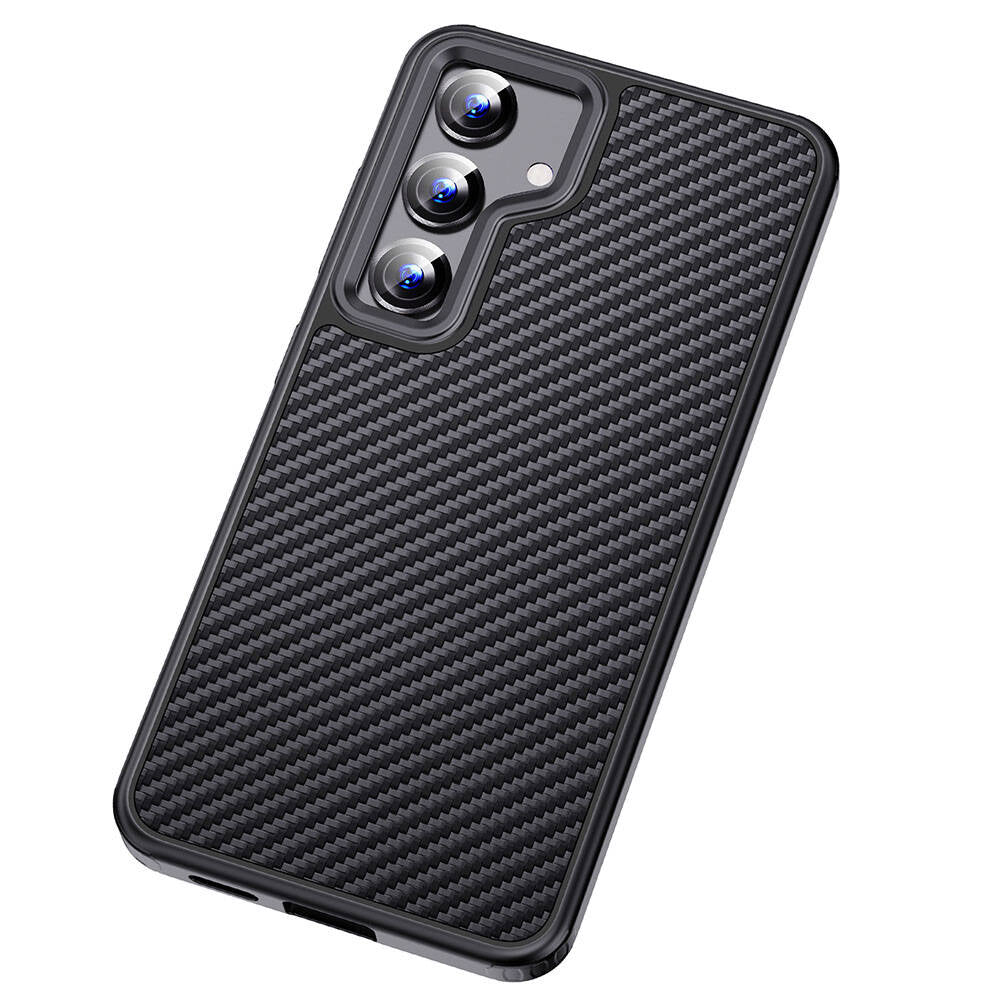 Galaxy S24 Plus Kılıf Aramid Karbon Fiber Magsafe Özellikli Wlons Radison Kılıf Siyah
