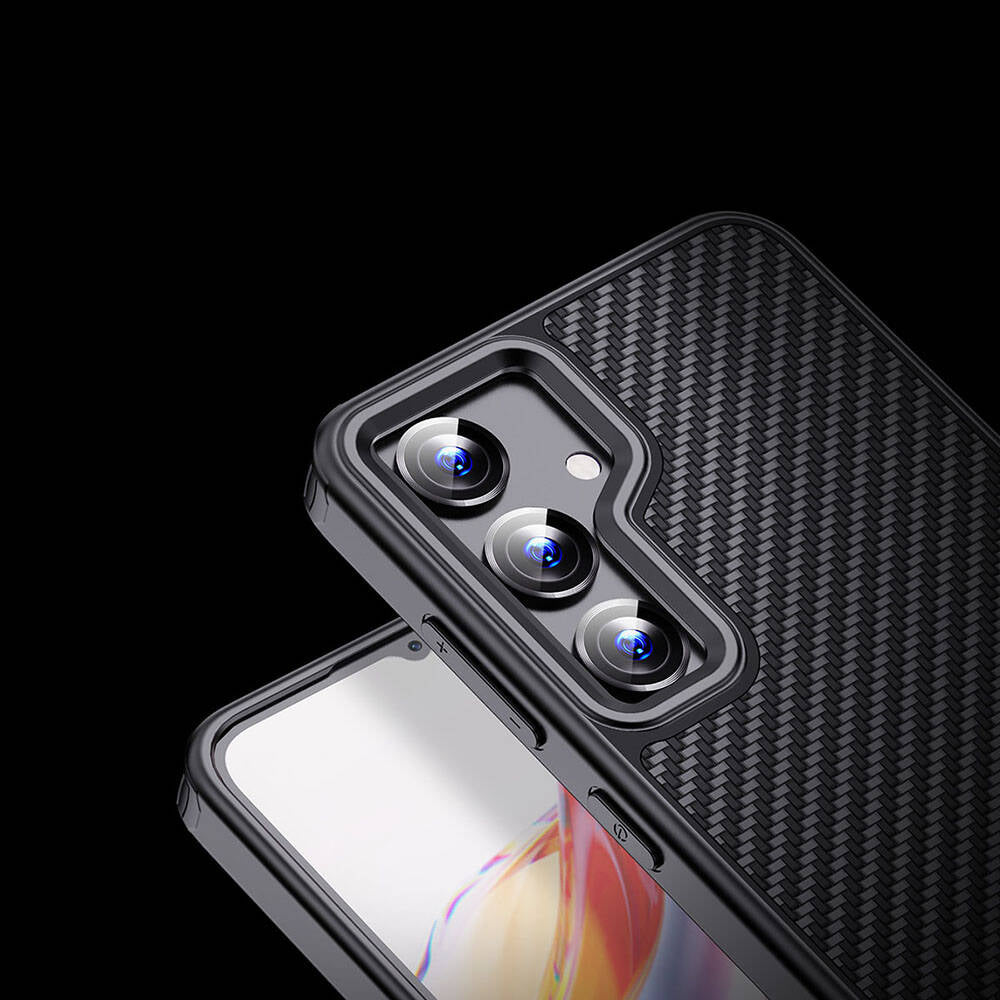 Galaxy S24 Plus Kılıf Aramid Karbon Fiber Magsafe Özellikli Wlons Radison Kılıf Siyah