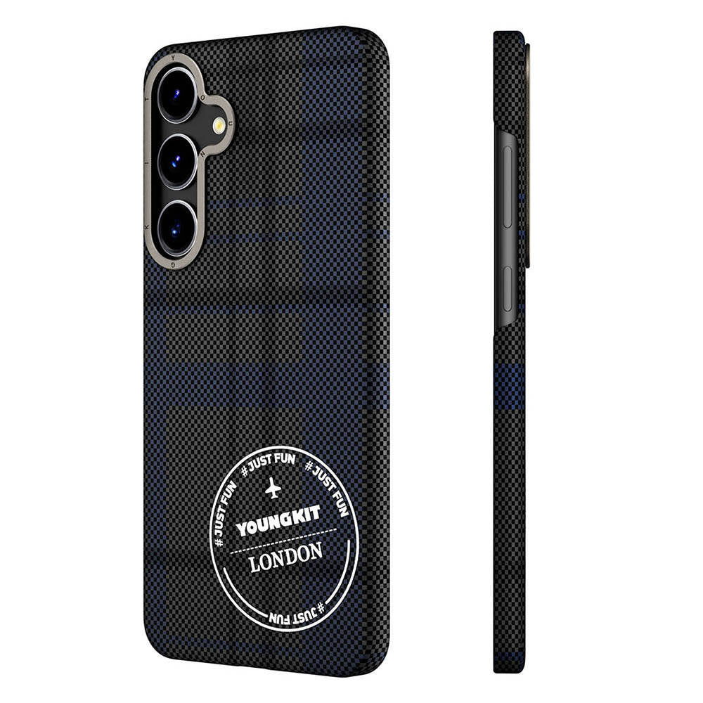 Galaxy S24 Plus Kılıf Ekose Desenli Youngkit Gezhi Serisi Kılıf Kırmızı