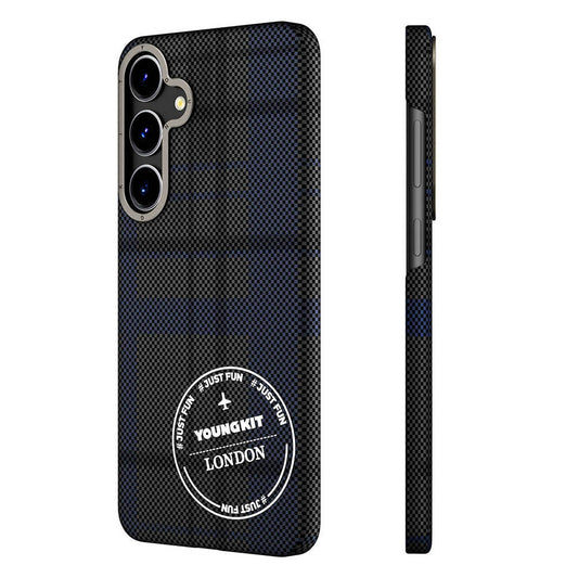 Galaxy S24 Plus Kılıf Ekose Desenli Youngkit Gezhi Serisi Kılıf Kahverengi