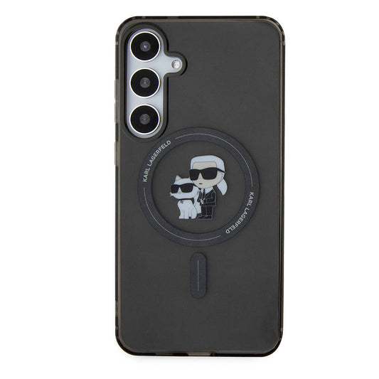 Galaxy S24 Plus Kılıf Karl Lagerfeld Orjinal Lisanslı M-safe Şarj Özellikli Karl & Choupette IML Baskılı Kapak