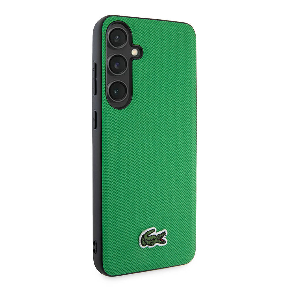 Galaxy S24 Plus Kılıf Lacoste Orjinal Lisanslı PU Pike Desenli Arka Yüzey İkonik Timsah Dokuma Logolu Kılıf Yeşil