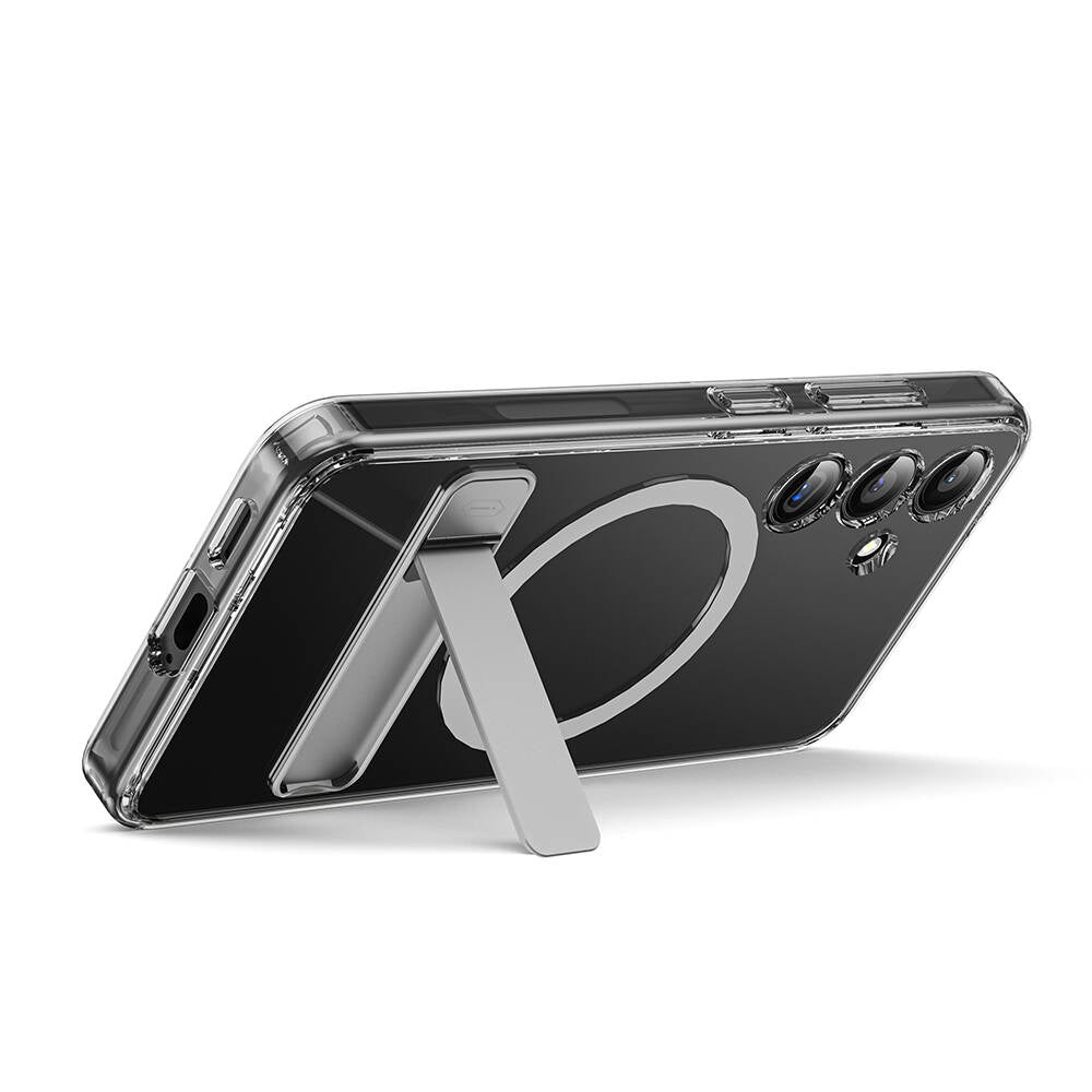 Galaxy S24 Plus Kılıf Magsafe Şarj Özellikli Kamera Korumalı Standlı Wiwu KCC-025 Aurora Serisi Kılıf Şeffaf