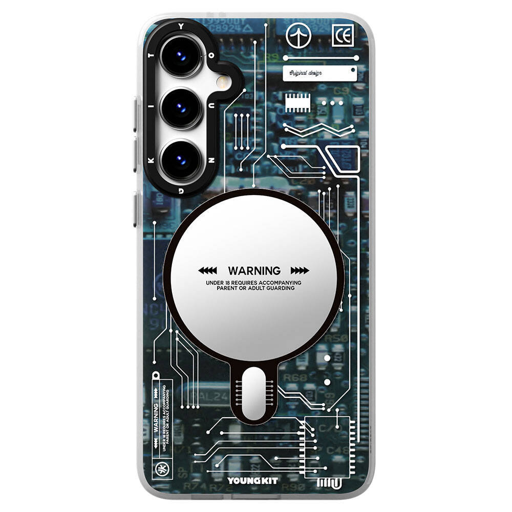 Galaxy S24 Plus Kılıf Magsafe Şarj Özellikli YoungKit Technology Serisi Kılıf Mavi