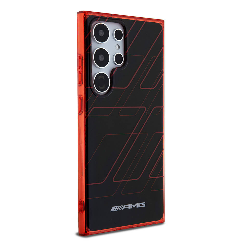 Galaxy S24 Ultra Kılıf AMG Orjinal Lisanslı Çift Katmanlı Dörtgen Desenli Kılıf Siyah