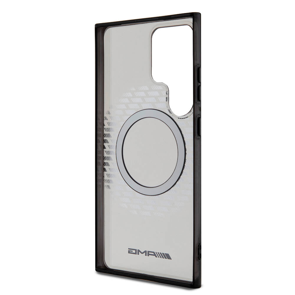 Galaxy S24 Ultra Kılıf AMG Orjinal Lisanslı Magsafe Şarj Özellikli Eşkenar Dörtgen Desenli Transparan Kılıf Renksiz