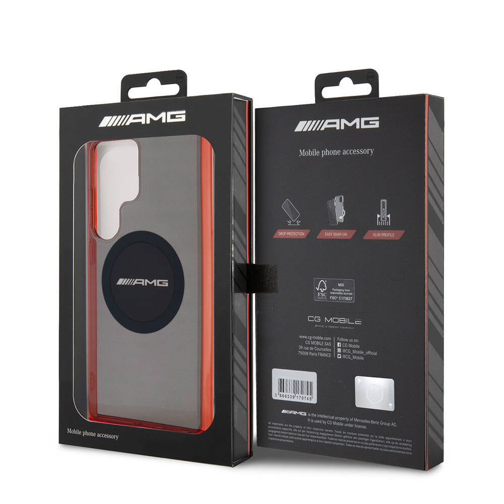 Galaxy S24 Ultra Kılıf AMG Orjinal Lisanslı Magsafe Şarj Özellikli Transparan Timeless Kılıf Siyah