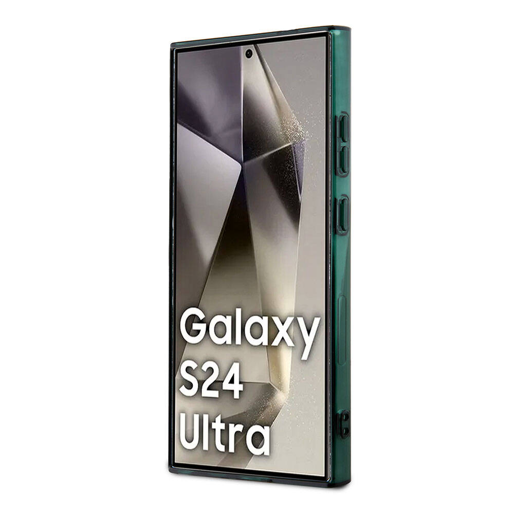 Galaxy S24 Ultra Kılıf Lacoste Orjinal Lisanslı Magsafe Şarj Özellikli Çift Katmanlı Timsah Logolu Blend Monogram Kılıf Haki