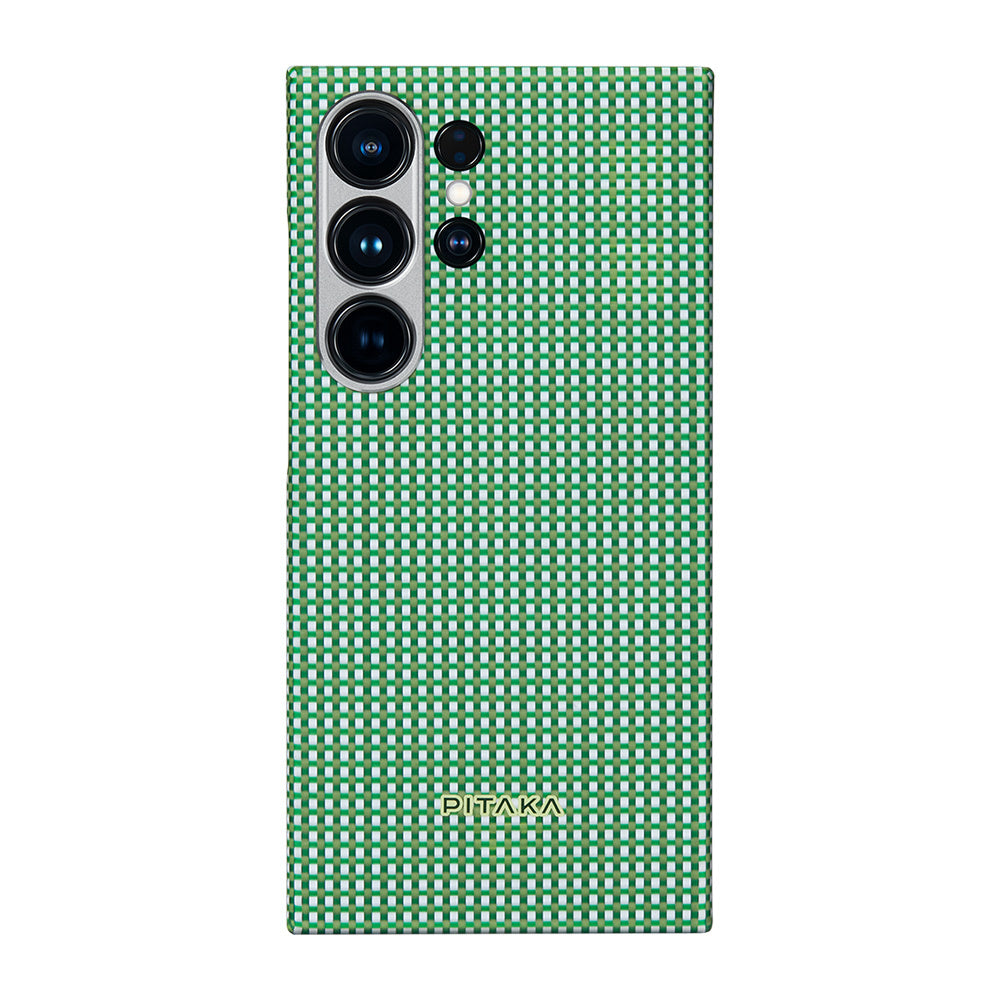 Galaxy S24 Ultra Kılıf M-safe Şarj Özellikli 1500D Aramid Fiber Pitaka Ultra-Slim Classic Serisi Aomori Kapak