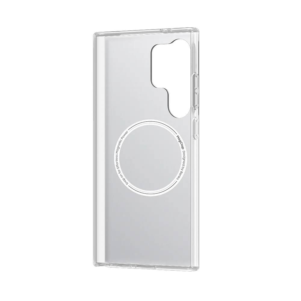 Galaxy S24 Ultra Kılıf Magsafe Şarj Özellikli Koordinat Yazı Desenli Benks Summit Serisi Kılıf Beyaz