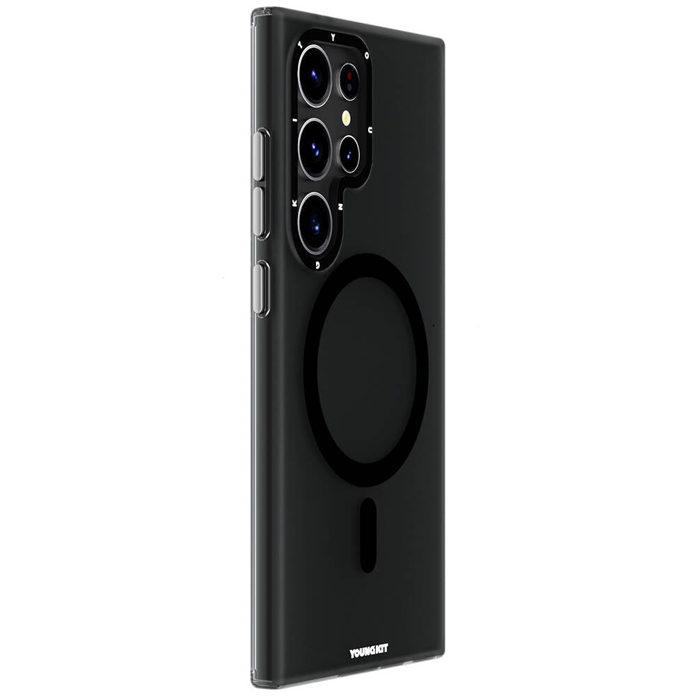 Galaxy S24 Ultra Kılıf Magsafe Şarj Özellikli Youngkit Hidden Sand Serisi Kılıf Beyaz