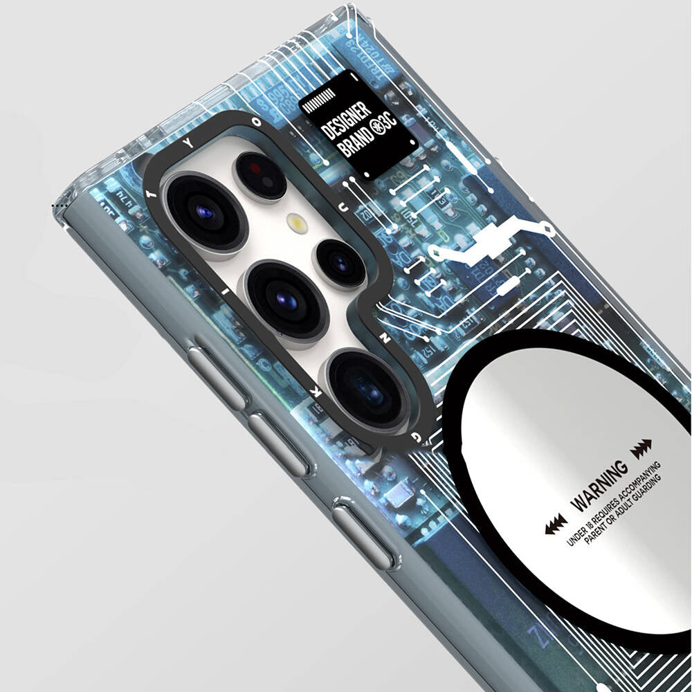 Galaxy S24 Ultra Kılıf Magsafe Şarj Özellikli YoungKit Technology Serisi Kılıf Mavi