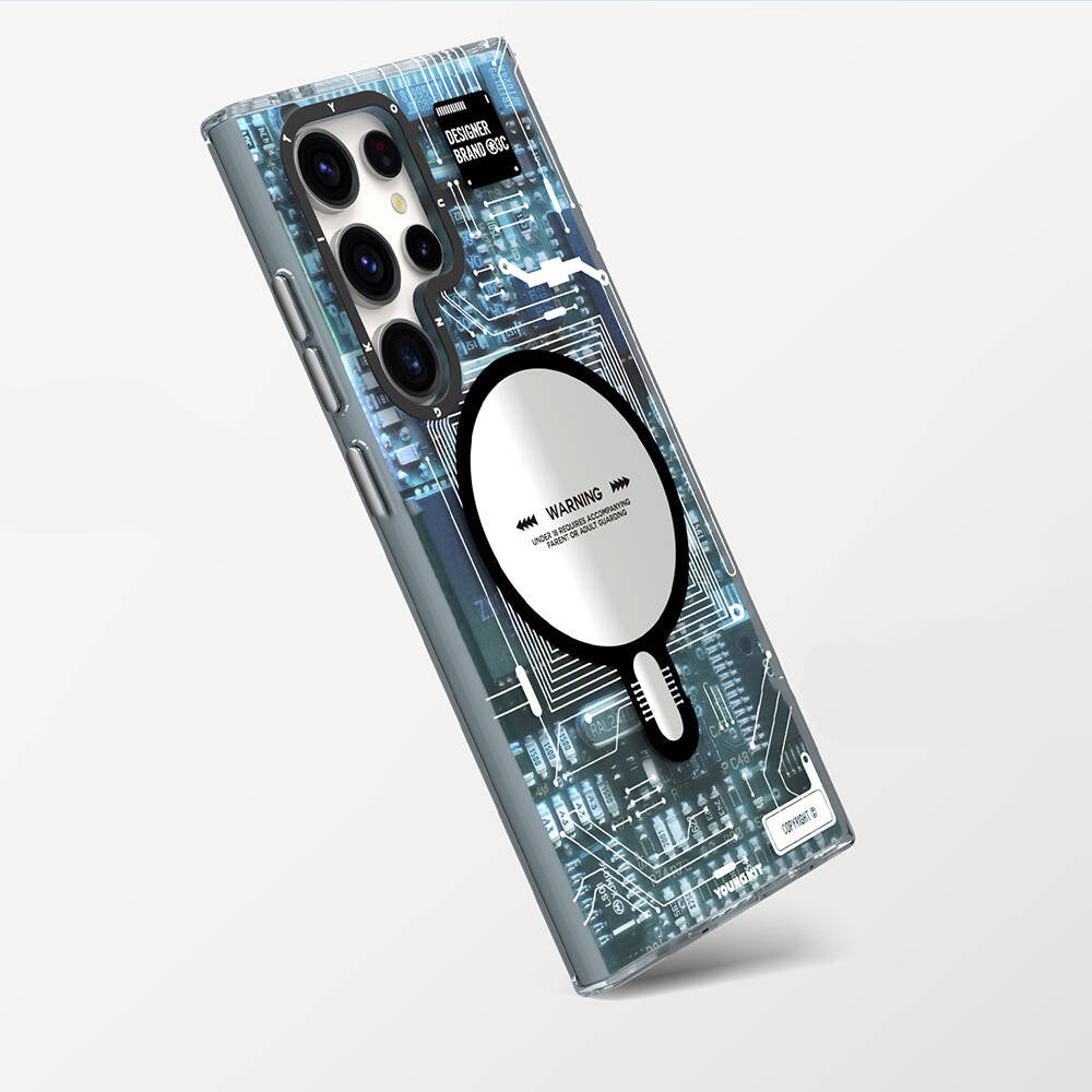 Galaxy S24 Ultra Kılıf Magsafe Şarj Özellikli YoungKit Technology Serisi Kılıf Beyaz