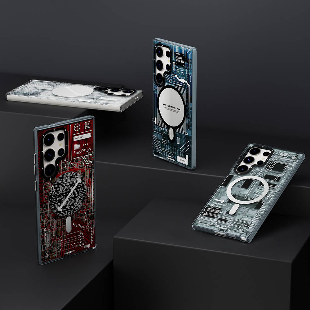 Galaxy S24 Ultra Kılıf Magsafe Şarj Özellikli YoungKit Technology Serisi Kılıf Kırmızı