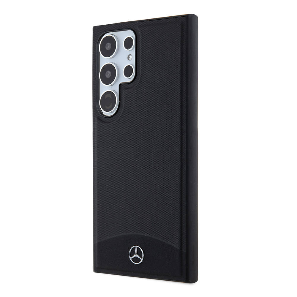 Galaxy S24 Ultra Kılıf Mercedes Benz Orjinal Lisanslı Magsafe Şarj Özellikli Deri Dokumalı Sade Kılıf Siyah